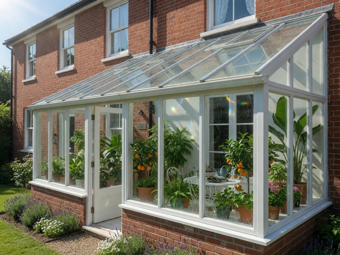 Conservatory glass cleaning